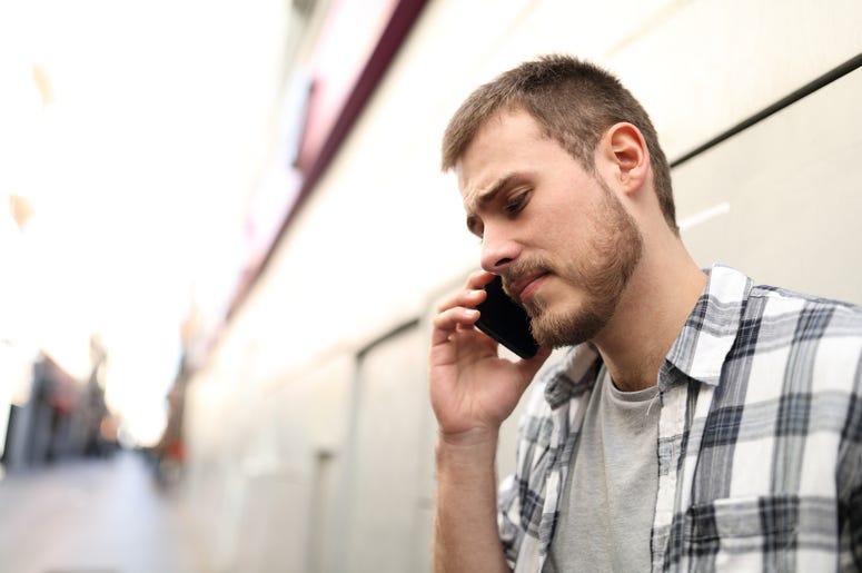 annoyed on phone