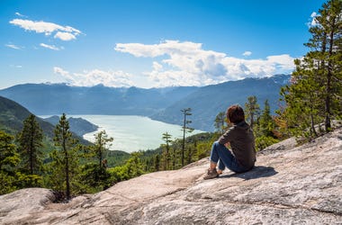 Woman admiring the scenery Woman admiring the scenery