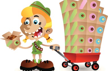 Girl Scout Selling Cookies Girl Scout Cookies