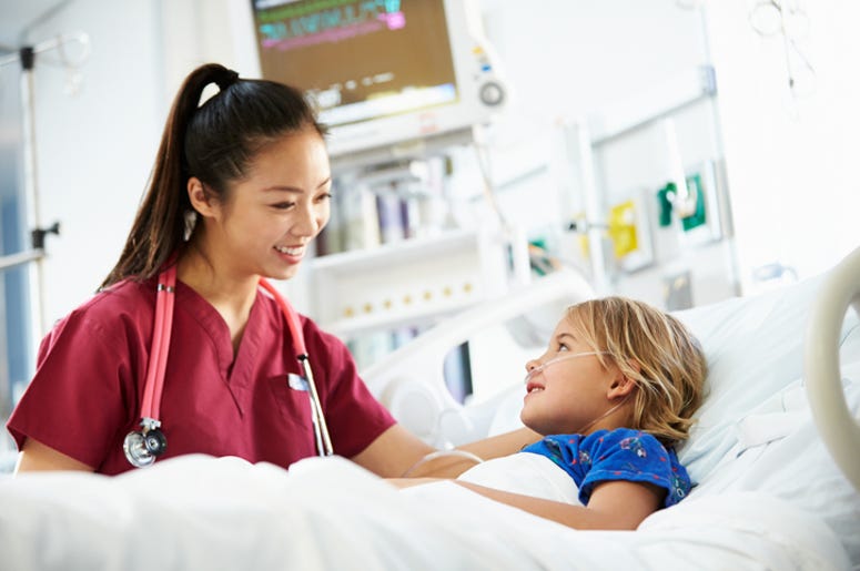 Young girl and nurse in the hospital Young girl and nurse in the hospital