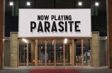 Movie theater showing Parasite Movie theater showing Parasite