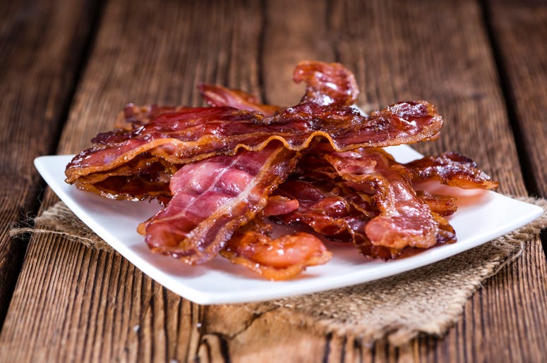 Bacon on a plate Bacon on a plate