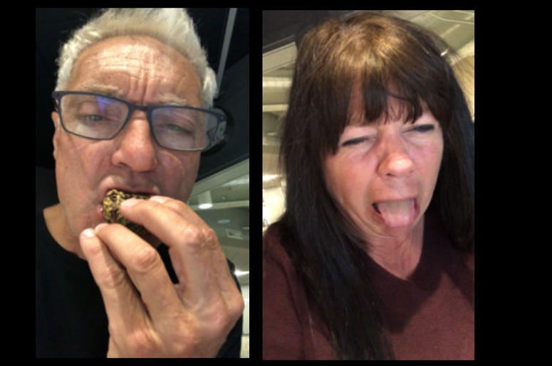 John and Jeanne with a breakfast ball John and Jeanne with a breakfast ball