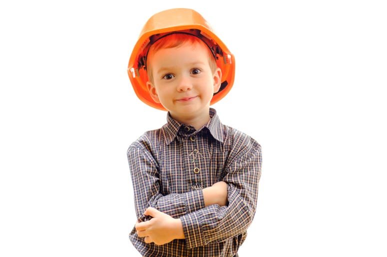 Child in a hard hat Child in a hard hat