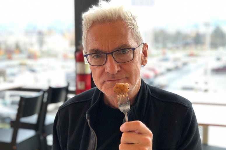 John and a salmon meatball John and a salmon meatball