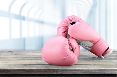 Join The Fight Against Breast Cancer Pink Boxing Gloves