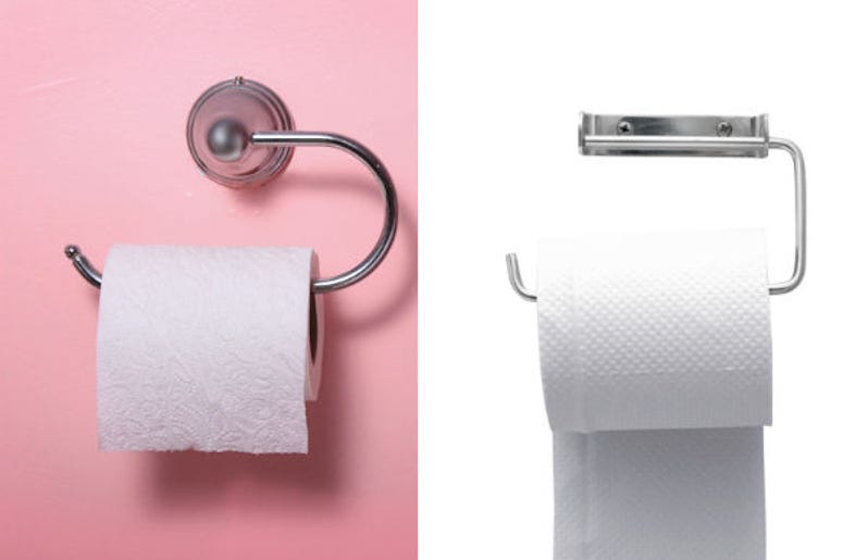 Toilet paper over and under Toilet paper over and under