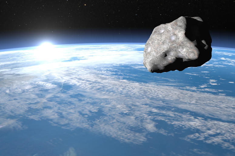 Asteroid over Earth