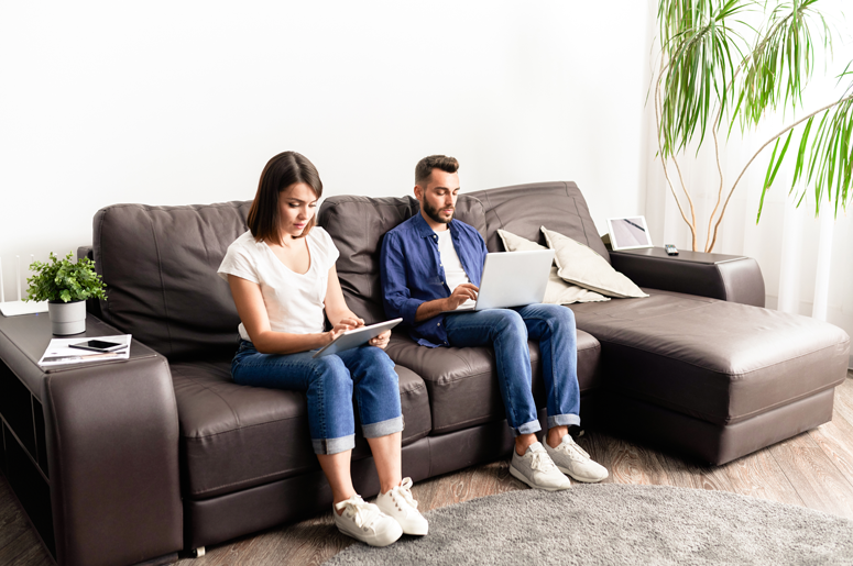 couple working from home