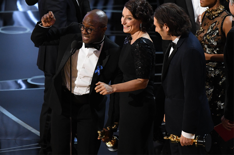 Feb 26, 2017; Hollywood, CA, USA; Barry Jenkins accepts the award for Best Picture for 'Moonlight' during the 89th Academy Awards at Dolby Theatre. Mandatory Credit: Robert Deutsch-USA TODAY NETWORK Feb 26, 2017; Hollywood, CA, USA; Barry Jenkins accepts the award for Best Picture for 'Moonlight' during the 89th Academy Awards at Dolby Theatre. Mandatory Credit: Robert Deutsch-USA TODAY NETWORK
