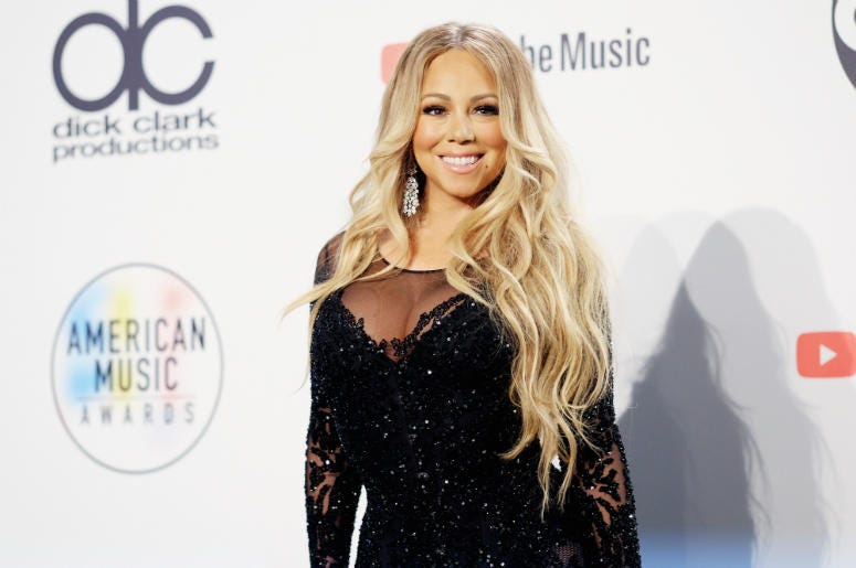 Mariah Carey poses in the press room during the 2018 American Music Awards at Microsoft Theater on October 9, 2018 Mariah Carey poses in the press room during the 2018 American Music Awards at Microsoft Theater on October 9, 2018