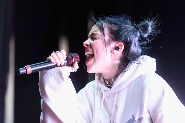 (Frazer Harrison/ Getty Images) Billie Eilish sings at Coachella