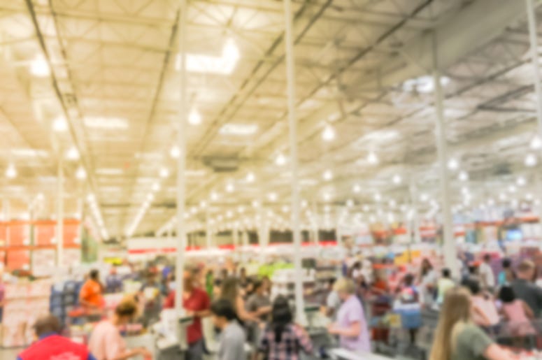 Crowded Grocery Store