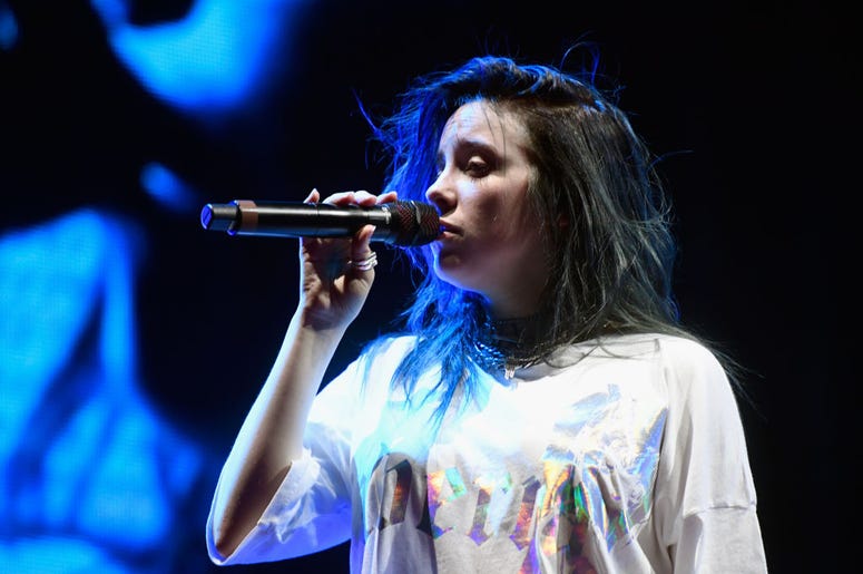 (Photo by Frazer Harrison/Getty Images for Coachella) Billie Eilish performs at during the 2019 Coachella Festival