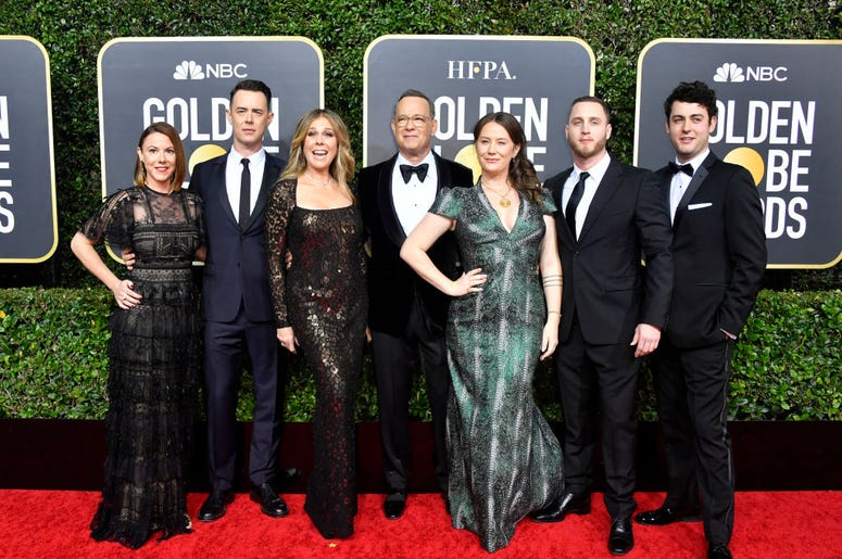 Samantha Bryant, Colin Hanks, Rita Wilson, Tom Hanks, Elizabeth Ann Hanks, Chet Hanks, and Truman Theodore Hanks
