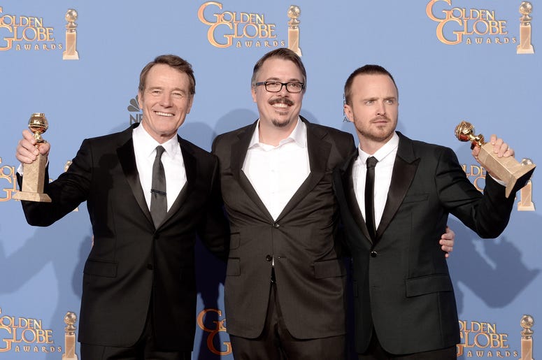 Bryan Cranston, Vince Gilligan, and Aaron Paul