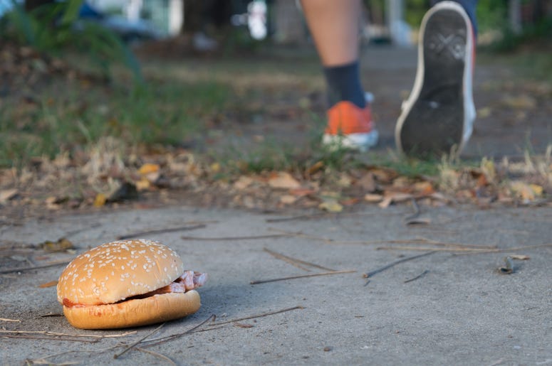 Person Running From Burger