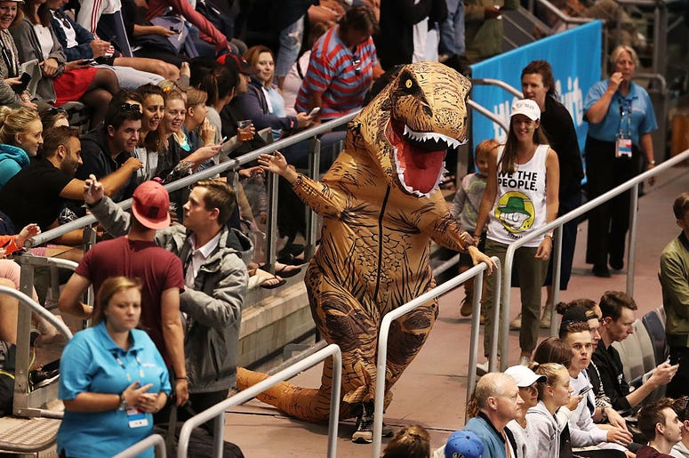 Inflatable T-Rex suit