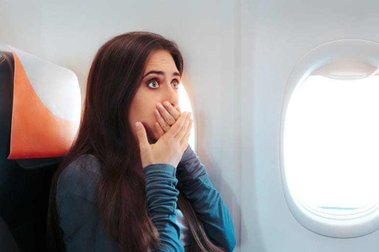 Person Surprised on a plane