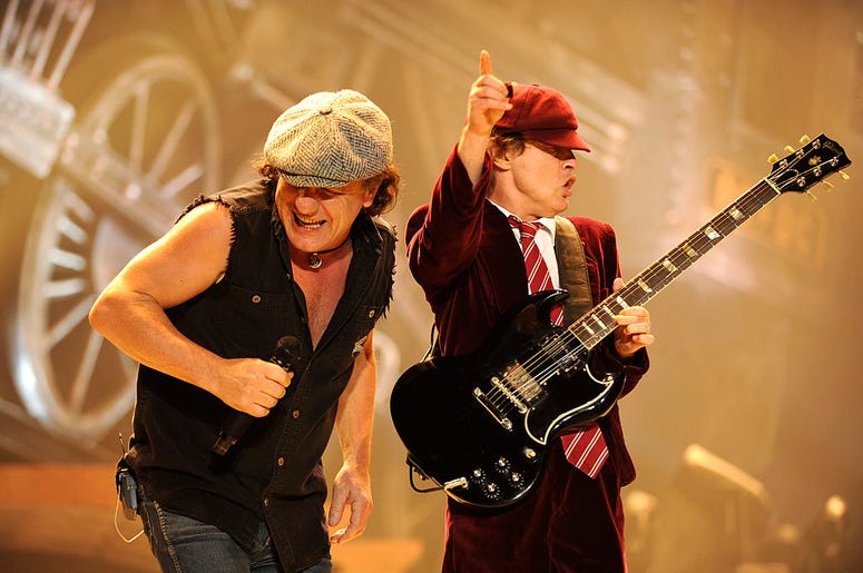 Brian Johnson and Angus Young
