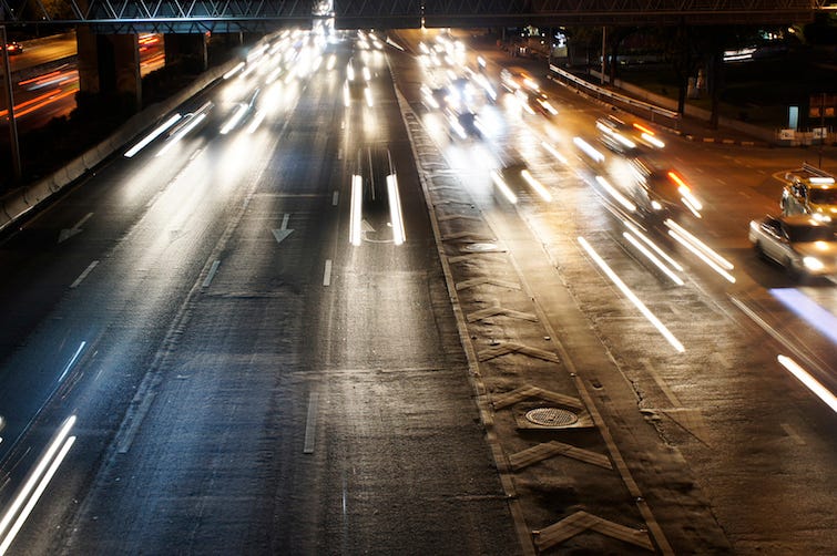 Highway, Speed Trail, Lights, Dark, Headlights, Night Highway, Speed Trail, Lights, Dark, Headlights, Night