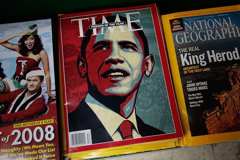 (Photo by Chris Hondros/Getty Images) President Barack Obama on the cover of TIME Magazine