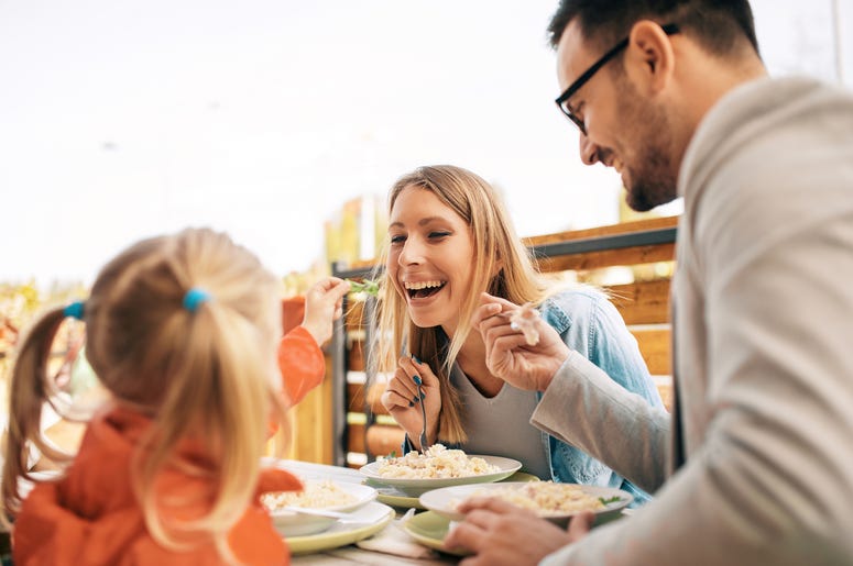 Family at a restaurant