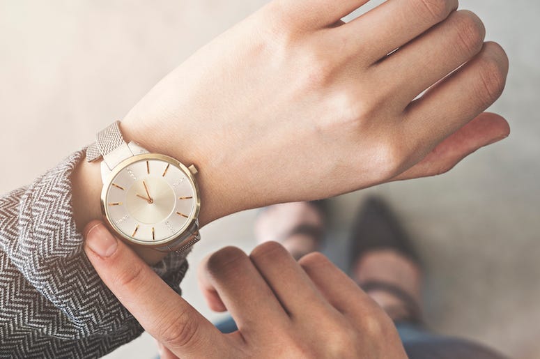 Woman Checking Watch, Standing Up Woman Checking Watch, Standing Up
