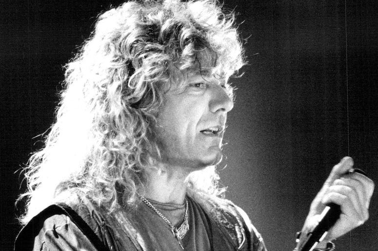 Robert Plant, Led Zeppelin, Concert, Microphone, 1988 Robert Plant, Led Zeppelin, Concert, Microphone, 1988