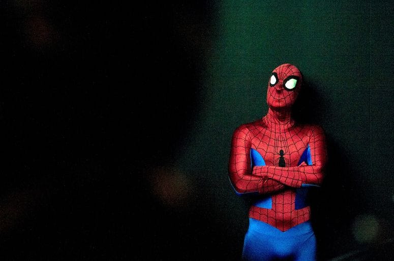 Spider-Man, Costume, Dark Background, Isolated, Presentation, 2019 Spider-Man, Costume, Dark Background, Isolated, Presentation, 2019