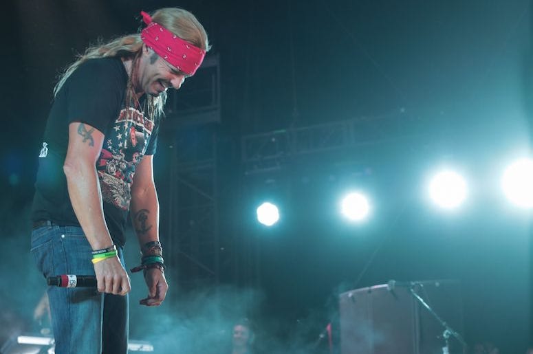Bret Michaels, Poison, Concert, Stagecoach Country Music Festival, Looking Down, Smiling, 2019 Bret Michaels, Poison, Concert, Stagecoach Country Music Festival, Looking Down, Smiling, 2019