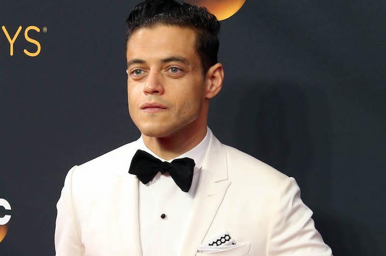 Rami Malek, White Tuxedo, Red Carpet Rami Malek, White Tuxedo, Red Carpet