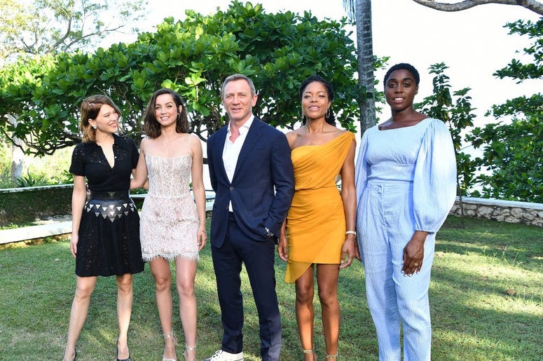 Cast members Léa Seydoux, Ana de Armas, Daniel Craig, Naomie Harris and Lashana Lynch