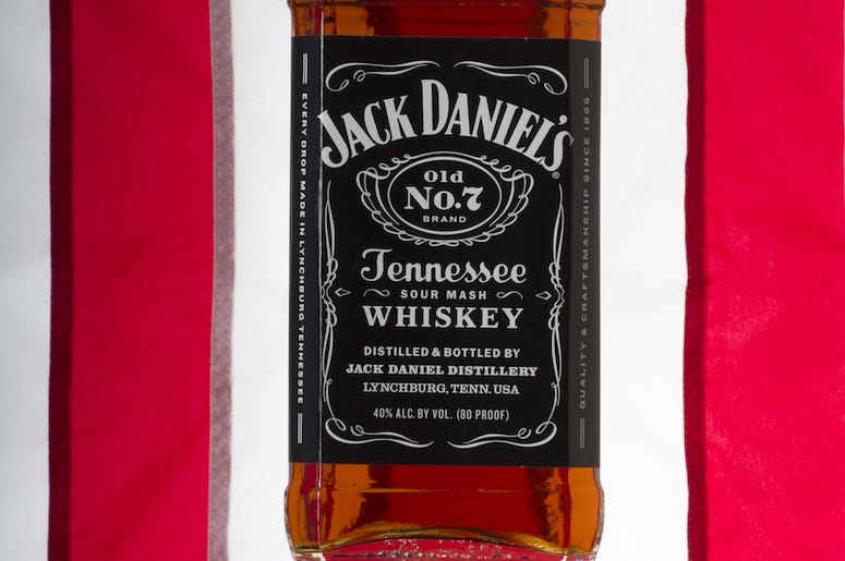 Jack Daniels, Bottle, American Flag, Background Jack Daniels, Bottle, American Flag, Background