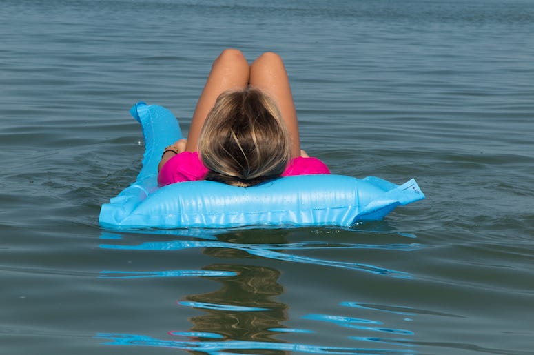Tanning, Water, Sunbathing, Floating, Air Bed Tanning, Water, Sunbathing, Floating, Air Bed