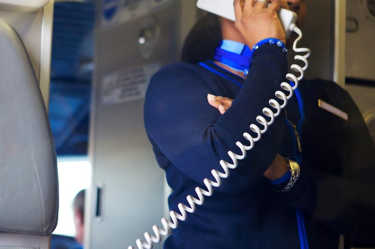 Flight Attendant, Airplane, Phone, Safety Instructions Flight Attendant, Airplane, Phone, Safety Instructions