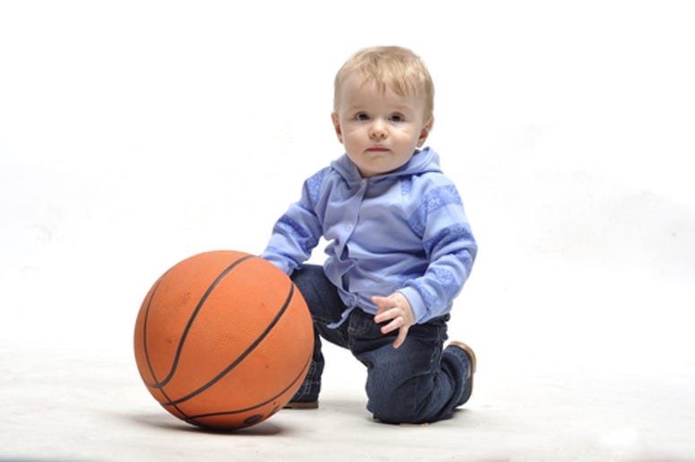 Toddler with a Basketball