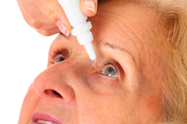 Elderly Woman, Woman, Eye Drops Elderly Woman, Woman, Eye Drops