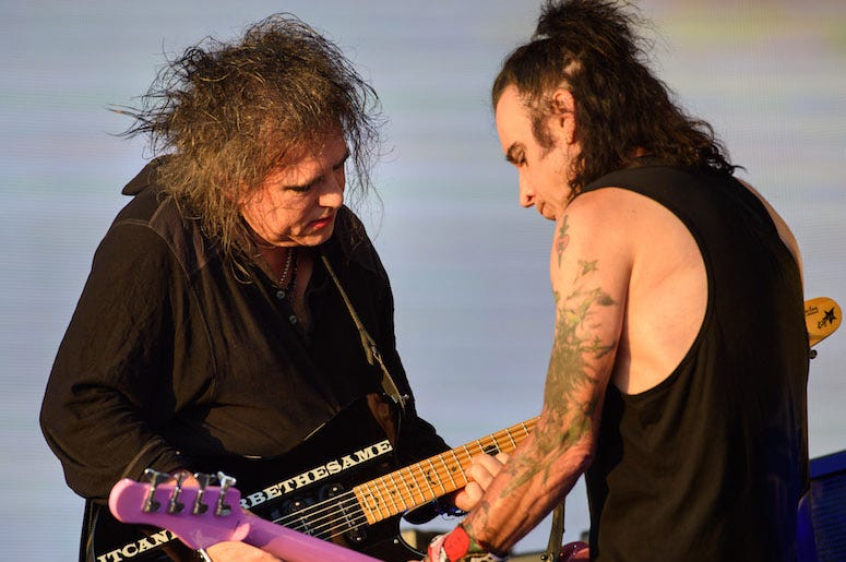 Robert Smith, Simon Gallup, The Cure, Concert, British Summer Time Festival, Outdoors, 2018 Robert Smith, Simon Gallup, The Cure, Concert, British Summer Time Festival, Outdoors, 2018