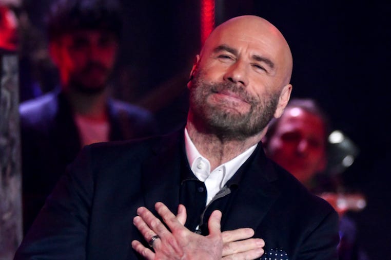 John Travolta, Smile, Hands Over Heart, Sanremo Young, 2019 John Travolta, Smile, Hands Over Heart, Sanremo Young, 2019