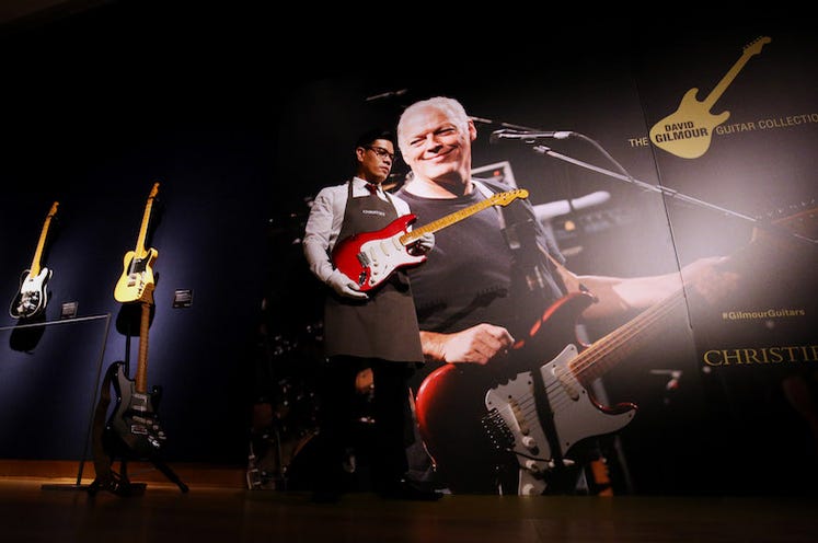 David Gilmour, Auction, Guitars, Presenter, David Gilmour Collection, Christie's, 2019 David Gilmour, Auction, Guitars, Presenter, David Gilmour Collection, Christie's, 2019