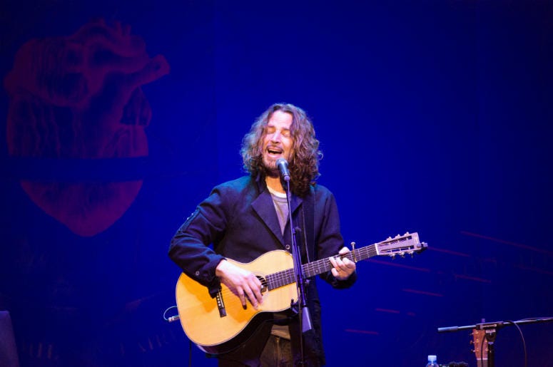 Chris Cornell performing live on stage at the Royal Albert Hall in London Chris Cornell performing live on stage at the Royal Albert Hall in London