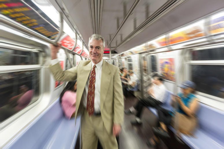guy Riding the subway