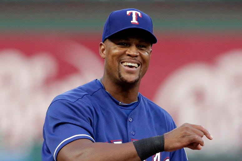 Adrian Beltre, Third Base, Texas Rangers, Uniform, Smile, 2018 Adrian Beltre, Third Base, Texas Rangers, Uniform, Smile, 2018