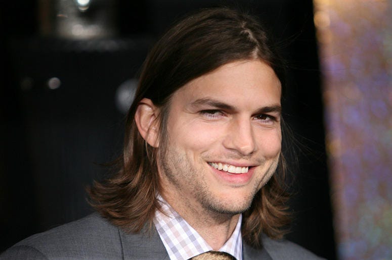 Ashton Kutcher, New Year's Eve, Premiere, Long Hair, Smile, 2011 Ashton Kutcher, New Year's Eve, Premiere, Long Hair, Smile, 2011