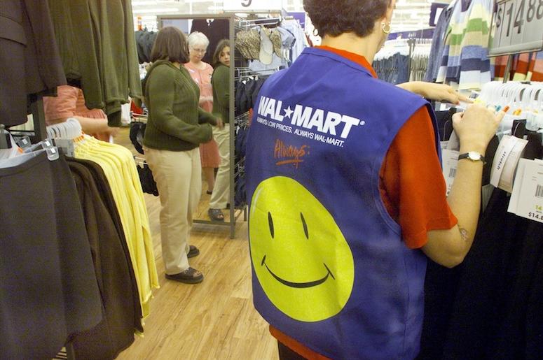 Walmart, Shopper, Employee, Vest, Clothing Rack, 2004 Walmart, Shopper, Employee, Vest, Clothing Rack, 2004