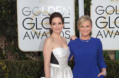 Actress and Co-Host Tina Fey and Amy Poehler arrive at the 72nd Annual Golden Globe Awards Actress and Co-Host Tina Fey and Amy Poehler arrive at the 72nd Annual Golden Globe Awards