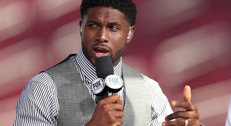 LOS ANGELES, CALIFORNIA - SEPTEMBER 20: Former USC running back Reggie Bush attends the USC game against Utah as a guest on the pregame show on Fox Sports at Los Angeles Memorial Coliseum on September 20, 2019 in Los Angeles, California. (Photo by Meg Oli