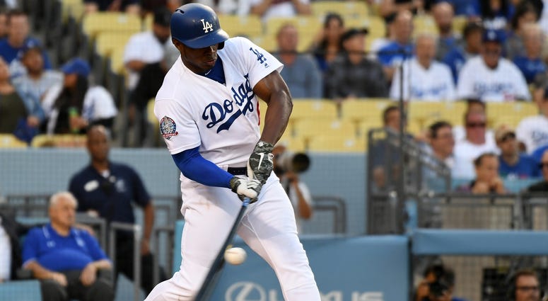 Yasiel Puig Hitting Yasiel Puig of the Los Angeles Dodgers