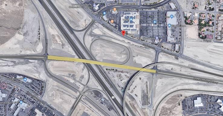 Map view of the Centennial Bowl area where the Northern Beltway meets U.S. 95